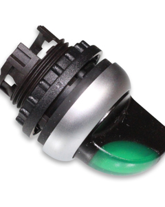 Illuminated selector switch front M22 0-1 green M22-WRLK-G